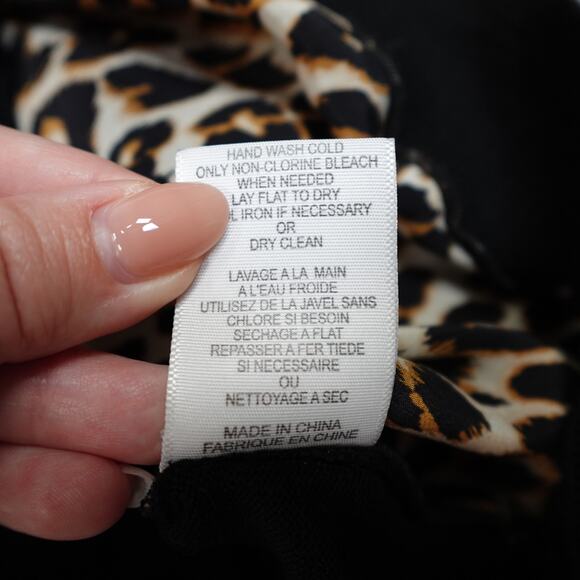 Equipment Femme Sweater Womens Small Silk Wool Leopard Animal Crew Neck Pullover - Picture 4 of 11